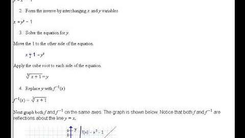 College Algebra: Find the Inverse of a One to One Function