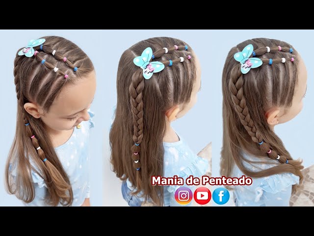 Pin em penteado infantil para escola