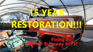 Fixing a RUNAWAY 6V71 + 15 YEAR LTL9000 restoration!! Plus new race truck hood.