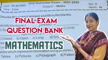 5th Std MATHEMATICS FINAL EXAM QUESTION BANK 👍 SUBSCRIBE 🔔 TO GET NOTIFICATION OF MY LIVE STREAM ⏩👍🤗