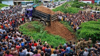 Amazing Complete PROJECT! Dump Truck 5 Ton Unloading Soil And Skill Bulldozer Pushing Soil