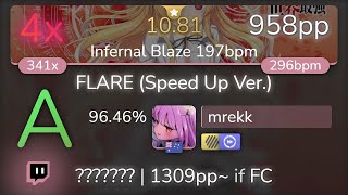 [10.81⭐Live] mrekk | Void_Chords feat. LIO - FLARE [Infernal Blaze]  HDDT 96.46% {958pp 4❌} - osu!