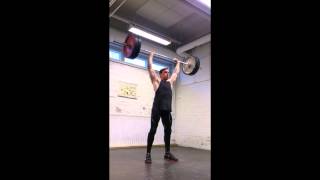 Push press+bent row barbell complex