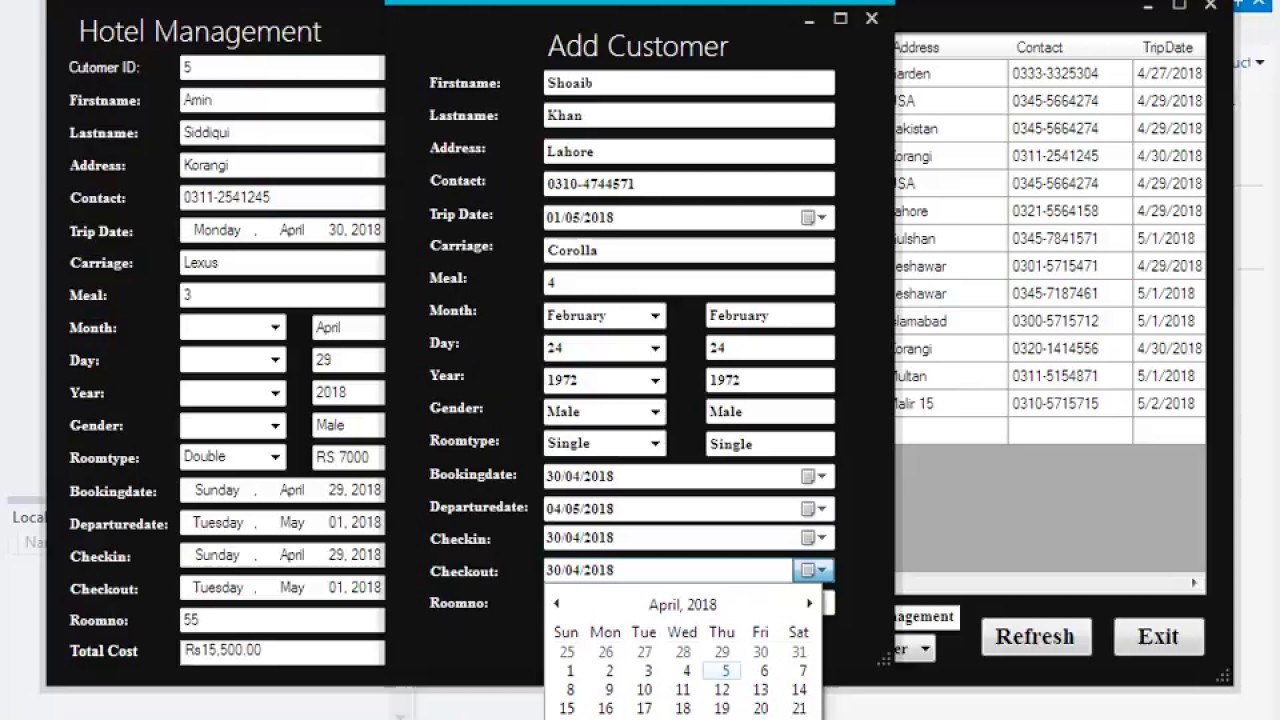 Hotel Management System C#