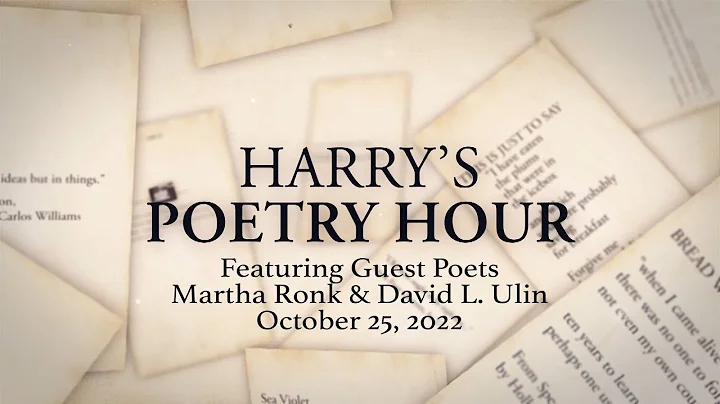 Harry's Poetry Hour: Martha Ronk & David L. Ulin
