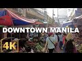 Exploring Downtown Manila | Quiapo, Binondo, Recto, Divisoria | 4K | Virtual Ride Tour Philippines