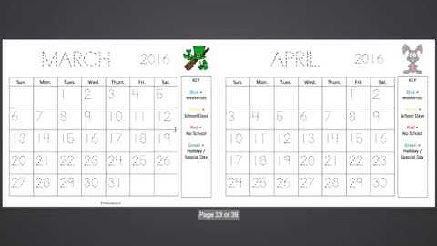 Visual Color Coded Calendars for Special Education