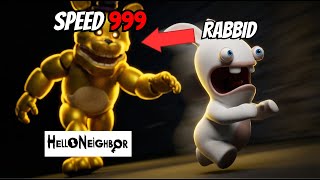 Crazy Rabbid Plays Hello Neighbor Fredbear Mod