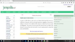 Explain queue in data structure. | javapedia.net