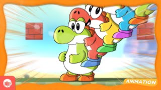 Yoshi riding Yoshi riding Yoshi riding... (Super Mario Wonder Animation)