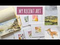My Recent Art: A Splodge &amp; Scribble, Mixed-Media Painting, Watercolour &amp; Mini Abstract Cards