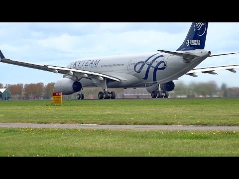 China Eastern Skyteam Livery A330 takeoff from Amsterdam Airport Schiphol