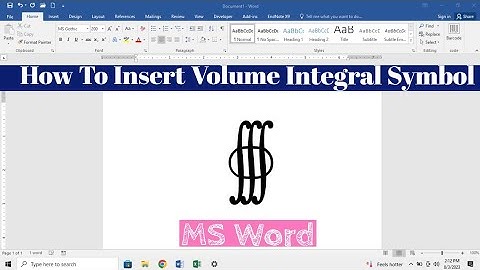 How To Insert Volume Integral Symbol in Microsoft word | Triple Integral For Volume Symbol