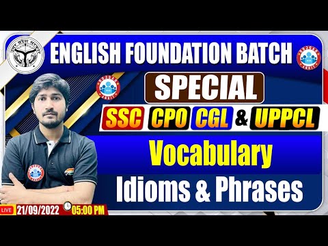 English Vocabulary : Idioms and Phrases | SSC CPO English | English For SSC CGL | UPPCL English