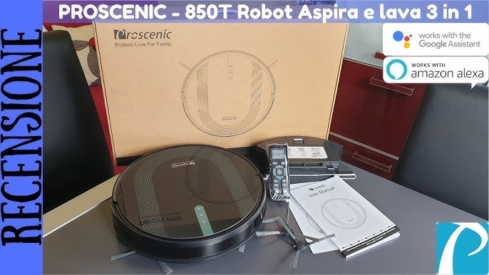Proscenic 850T Robot Vacuum Cleaner and Mop Combo, WiFi/App/Alexa/Siri  Control