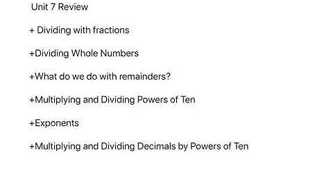 Bridges Grade 5 Unit 7 Review