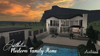 Aesthetic Modern Family Home 160k | Bloxburg Speed Build | Avitsiaa