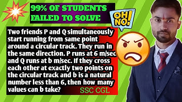 Two friends P and Q simultaneously start running from same point around a circular track They run in