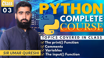 Python for Beginners 2025 | Class 3: Print, Comments, Variables, & User Input #python