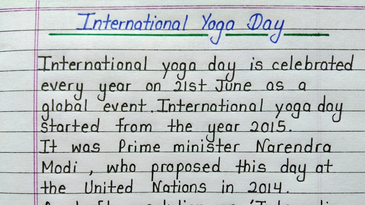 international yoga day essay 300 words