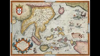 Full Famous antique map of the East Indies with Sea Monsters c1595 Guide