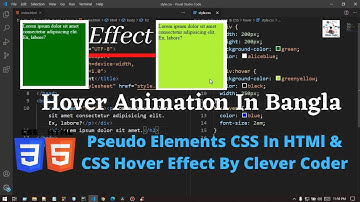 Pseudo Elements CSS In HTMl | CSS Hover Effect | Bangla Video Tutorial On Web Design No : 28