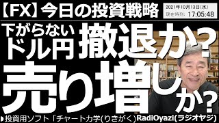 【為替(FX)－今日の投資戦略】ドル円が下がらない！もう限界だ！撤退か？それとも売り増しか？そんな時どう考え、どう判断したらいいのか考える。全般円安が進んでいるが、売る？買う？どんなトレードが有利か？