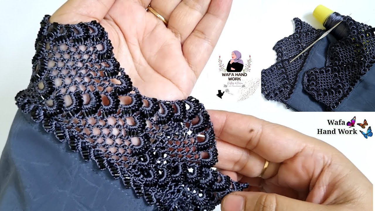 Simple Silk Thread and Beadwork Crochet Sleeve Design For jalaba, Kurti, Blouse Saree | New Qureshi