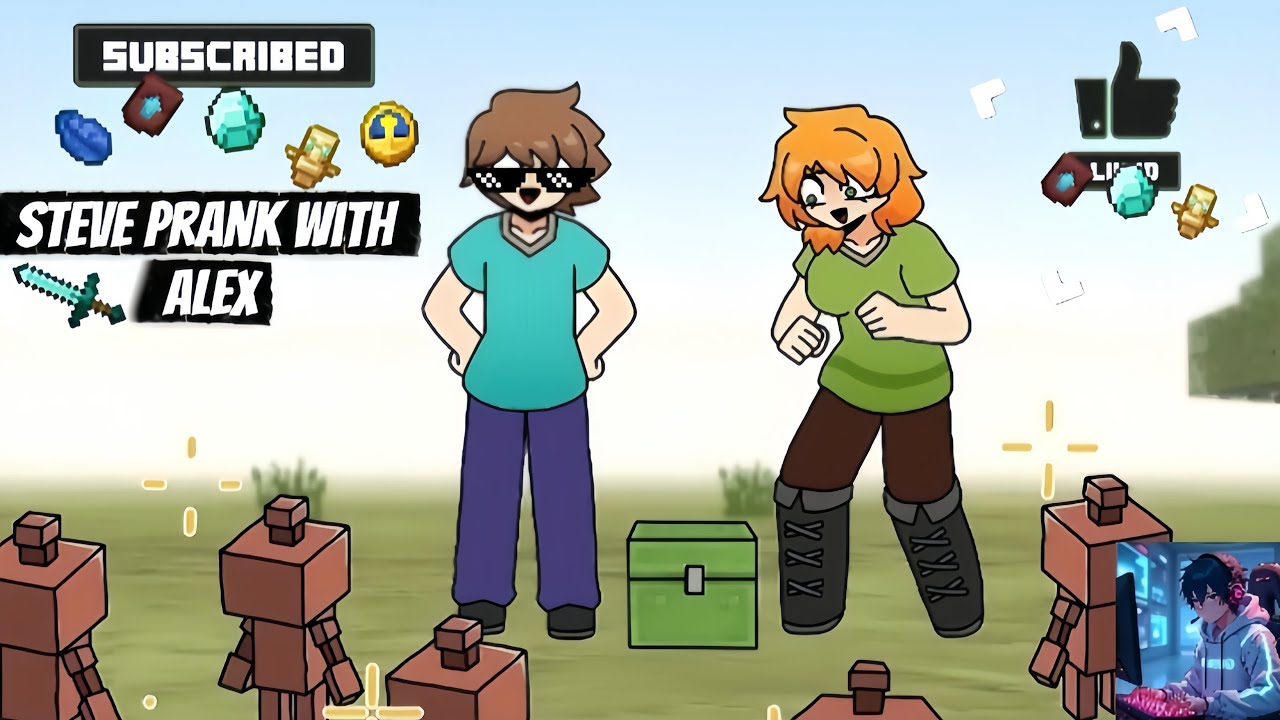 Steve prank with Alex♥️ [Minecraft Anime Animation] Reaction Video👏👍