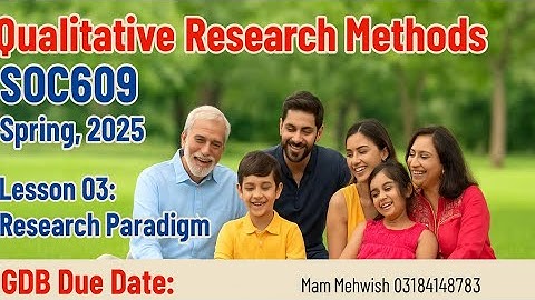 SOC609 GDB Solution | Qualitative Research Methods | Virtual University