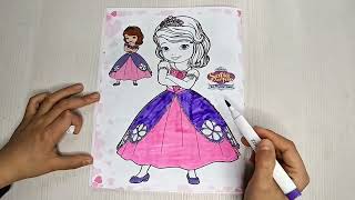 Sofia the First Coloring Page 🎨  Princess Sofia Dress Coloring for Kids  Satisf