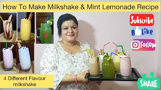 Milkshake & Mint Lemonade Recipe || 4 Flavor Milkshake Using C-Ya Vegan Icecream ||