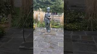 Charlie Chaplin statue & the Inverted Fork at Lake Leman in Switzerland. #switzerland #travel #swiss