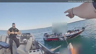 Body cam video shows portion of water rescue on Higgins Lake
