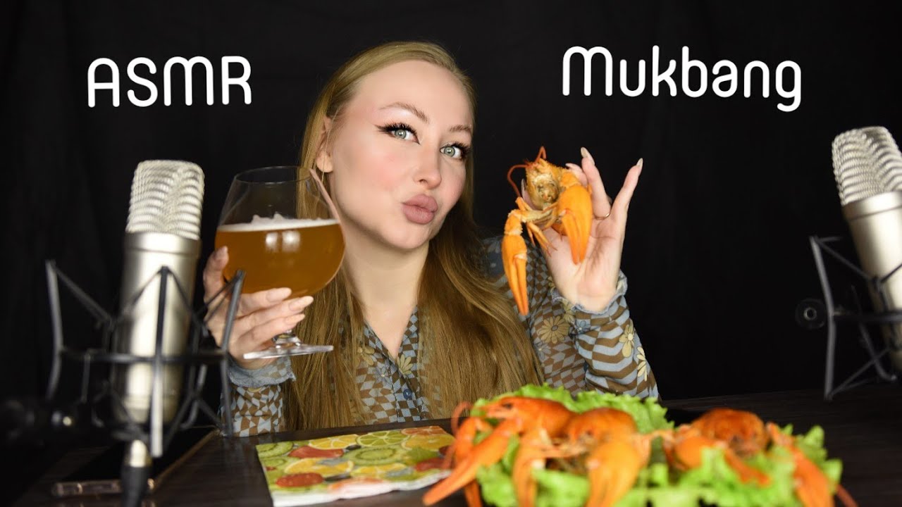 ASMR Mukbang Раки / Варёные раки и пиво Асмр / Asmr crayfish / Ответы на вопросы / Итинг / Eating