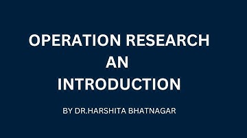 Introduction to Operation Research | Quantitative Technique for manager | Management |Engineering