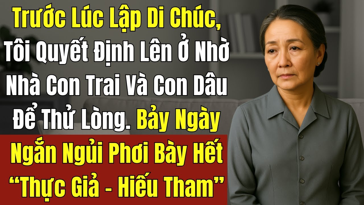 Trước Lúc Lập Di Chúc, Tôi Quyết Định Lên Ở Nhờ Nhà Con Trai Và Con Dâu Để Thử Lòng. 7 Ngày Phơi Bày