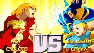Ken/Cyclops Arcade X-Men vs. Street Fighter 1080p 60fps