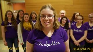 The Valparaiso University Acabellas sing to Dining Services Employees - #RAKWeek2017
