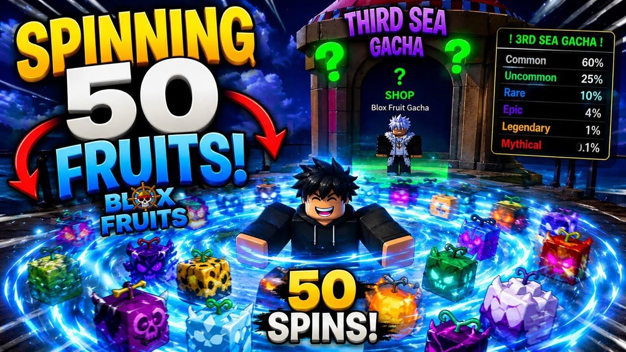 Third Sea Rework I Rolled 50x Third Sea Gacha | Also we Got 1.02% Vemom rework fruit ...