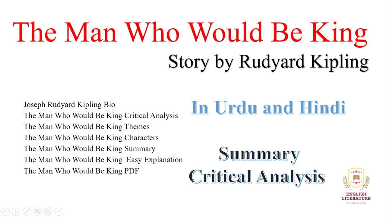 The Man Who Would Be King Summary In Urdu and Hindi, Rudyard Kipling
