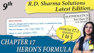 RD Sharma Solutions of Class 9 Maths Chapter 17 Heron
