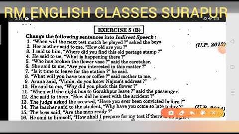 Indirect Interrogative Sentence exercise 5 B  from Excellent book solved by Ramesh Sir