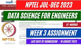 Data Science For Engineers|| NPTEL Week 3 Assignment Answers || July 2023 || @OPEducore