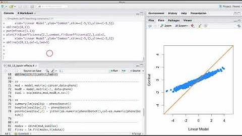 Batch Effects in R: Part A (8:18) - Statistics for Genomic Data Science