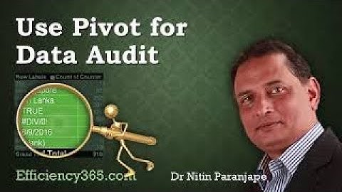 How to Use Pivot Table for Data Audit/ ADVANCE EXCEL