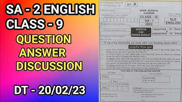 Class 9th English SA -2 Question Answer Discussion | BSE Odisha ||Odia Medium |Govt. School Of Odish