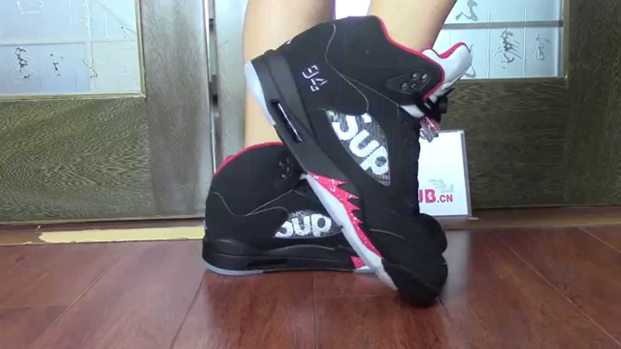 supreme jordan 5 black