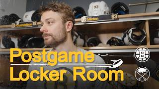 Hampus Lindholm and Sean Kuraly speak with media after 2-1 overtime win after game five in Buffalo