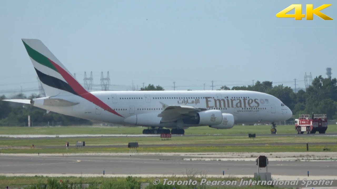 [4K] PAN PAN! Emirates A380861 [A6EDO] LandingRWY 33R (Toronto